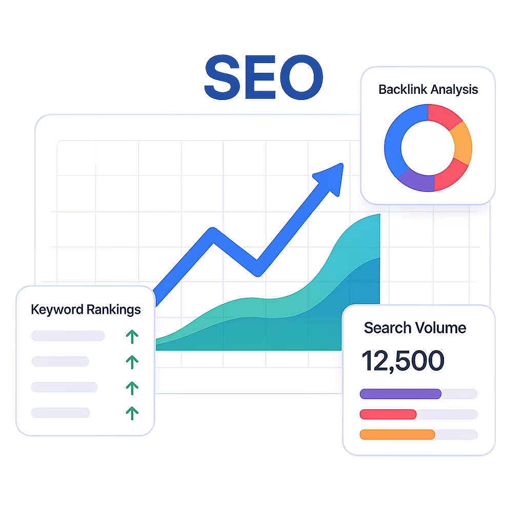 Website analytics showing increased traffic from SEO optimization